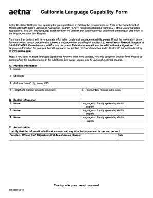 California Language Capability Form