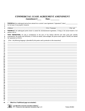 Commercial Lease Agreement Amendment