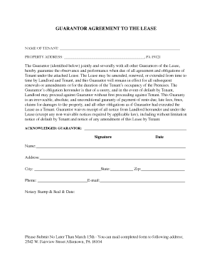 Guarantor Agreement to the Lease