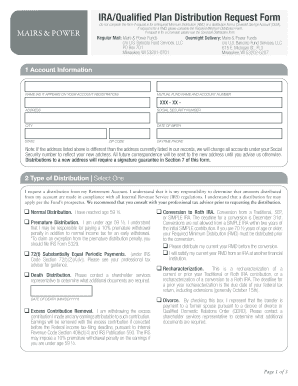 IRA/Qualified Plan Distribution Request Form