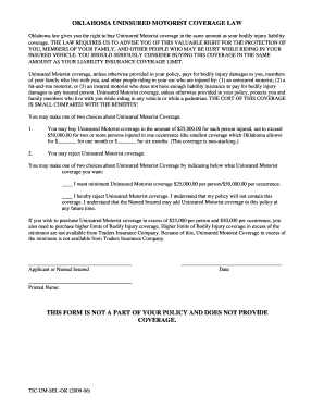 Oklahoma Uninsured Motorist Coverage Selection