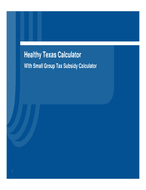 Healthy Texas Calculator