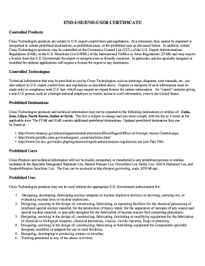 End-User End-Use Certification Form