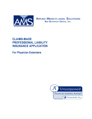 Professional Liability Insurance Application for Physician Extenders