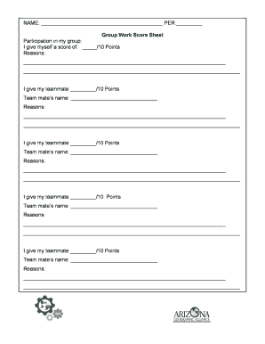 Group Work Score Sheet