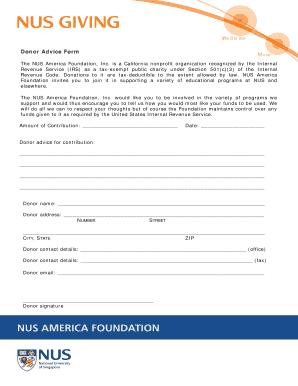 Donor Advice Form