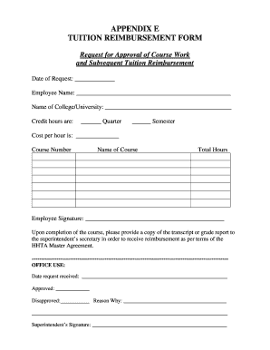 Tuition Reimbursement Form