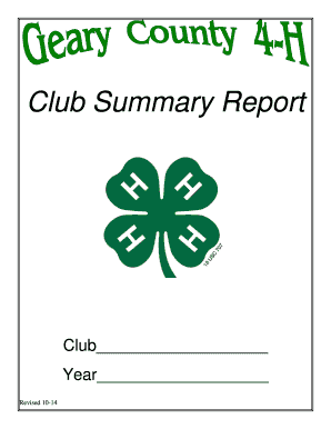 4-H Club Summary Report