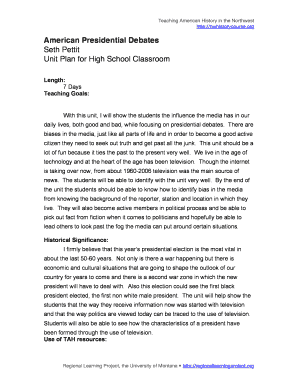 High School Unit Plan on Presidential Debates