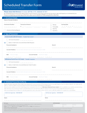 UC Invest Recurring Transaction Agreement