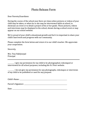 Photo Release Form