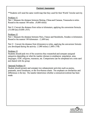 World Traveler Assessment and Activity Forms