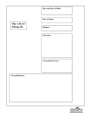 Zheng He Biography and Voyages Graphic Organizer