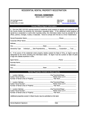 Ohio Residential Rental Property Registration Form