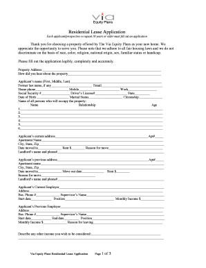 Residential Lease Application