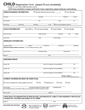 Child Registration Form
