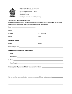 Volunteer Application Form