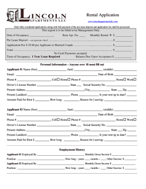 Rental Application Form