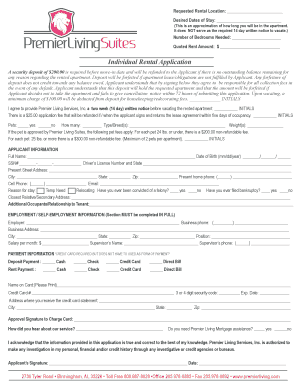Premier Living Rental Application