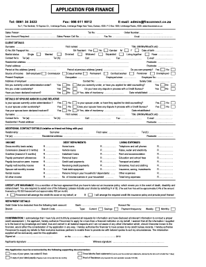 South Africa Loan Application Form