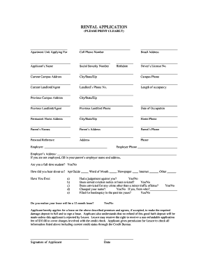 Rental Application Form