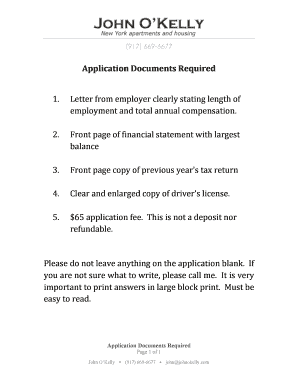 Apartment Application Form
