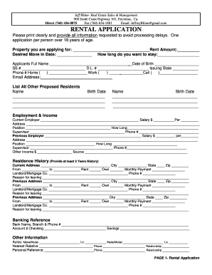 California Rental Application Form
