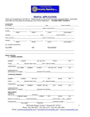 Rental Application Form
