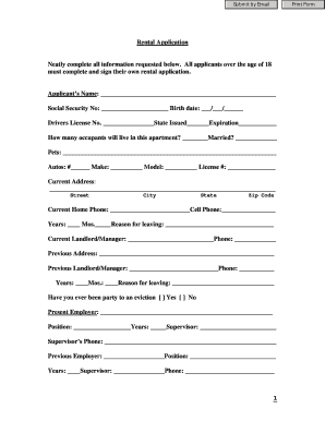 Rental Application Form
