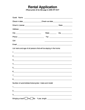 Rental Application Form
