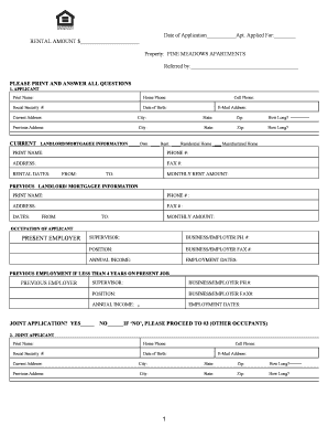 Rental Application Form