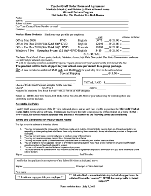 Manitoba Teacher Work at Home License Agreement