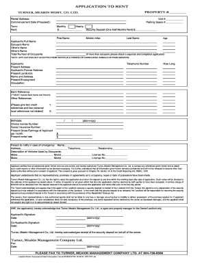 Residential Rental Application Form