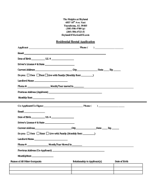 Residential Rental Application