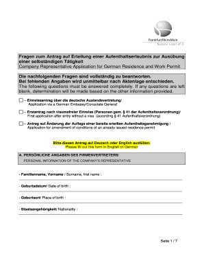 Fragen zum Antrag auf Erteilung einer Aufenthaltserlaubnis zur Ausübung einer selbständigen Tätigkeit