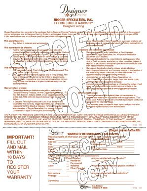 Digger Specialties Lifetime Limited Warranty