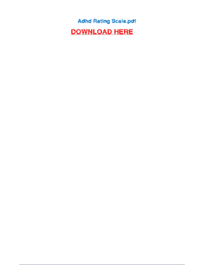 ADHD Rating Scale Form