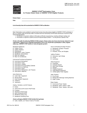 ENERGY STAR Participation Form