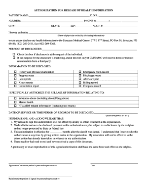Authorization for Release of Health Information