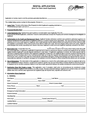 Rental Application Form