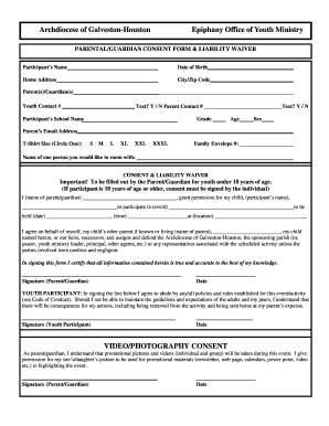 Parent Consent Form & Liability Waiver