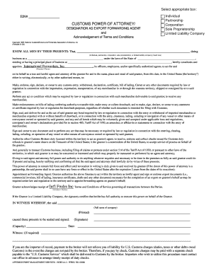 Customs Power of Attorney