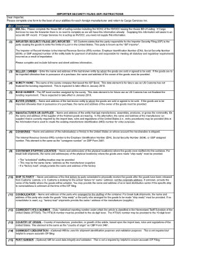 Importer Security Filing Form