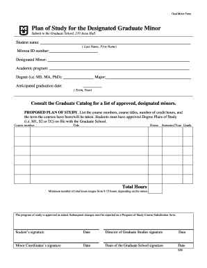 Graduate Minor Plan of Study Form