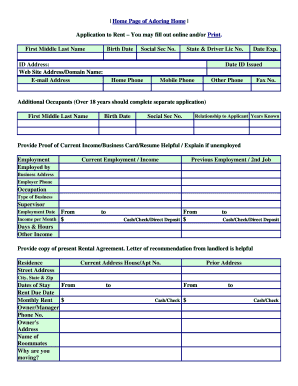 Application to Rent