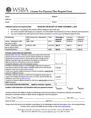 Washington State Bar License Fee Payment Plan Request Form