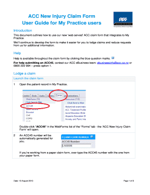 ACC New Injury Claim Form