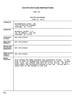 Form 990 Tax Return