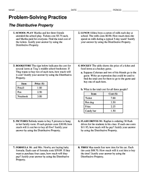 Distributive Property Math Worksheet