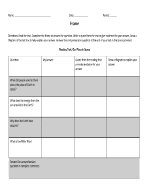 Reading Comprehension Worksheet
